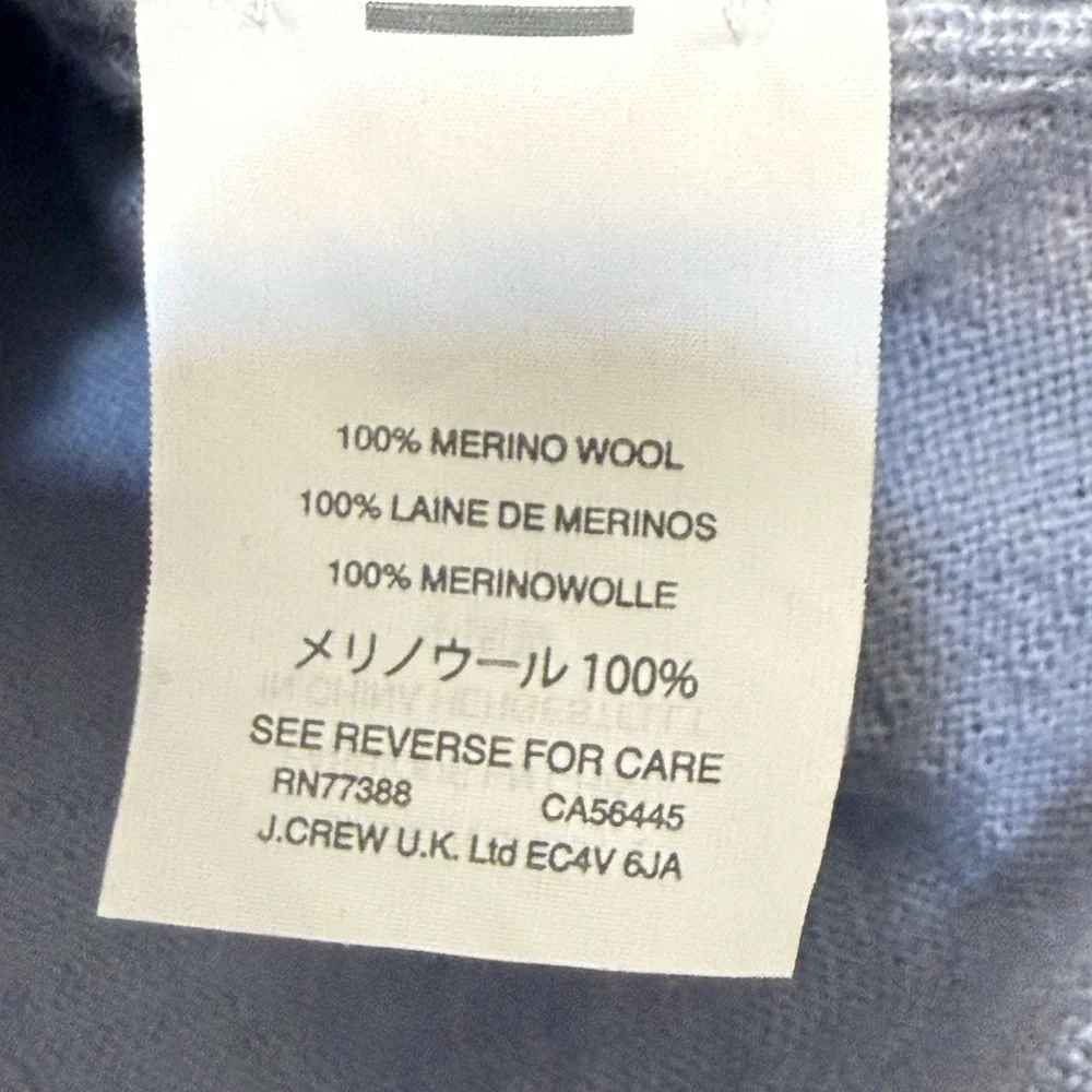 J. Crew Soft Blue Grey Merino Wool Light Top size‎ M
